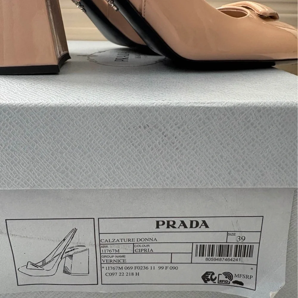 Prada Women's Beige Slingback Heels - Picture 4 of 5